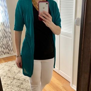 Nic + Zoe Elbow Sleeve Linen Long Cardigan